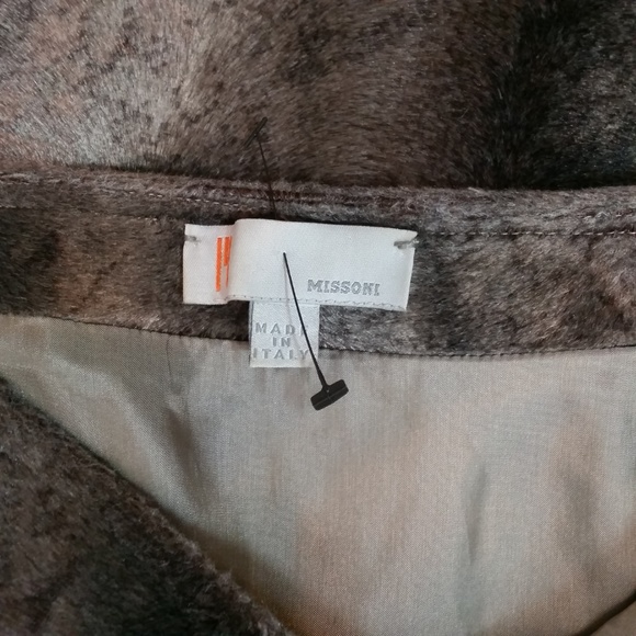 *Lowest Price* M MISSONI Skirt Brown Tan Faux Fur - Picture 6 of 8